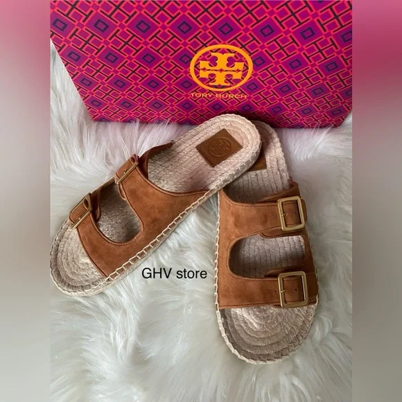 Tory Burch Two band Flat Espadrilles slides - Picture 4 of 6